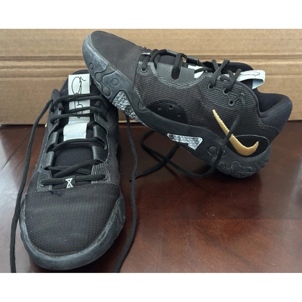 Nike PG 6 Paul George Black Metallic Gold Men's Size 8.5 DC1974-005 Basketball